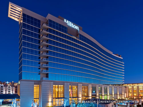Outside view of 12-story hotel in Downtown Branson.