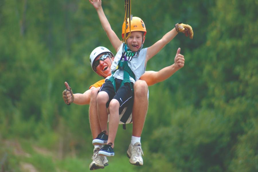 (Hero) Father and son at Adventure Zipline in Branson Mo