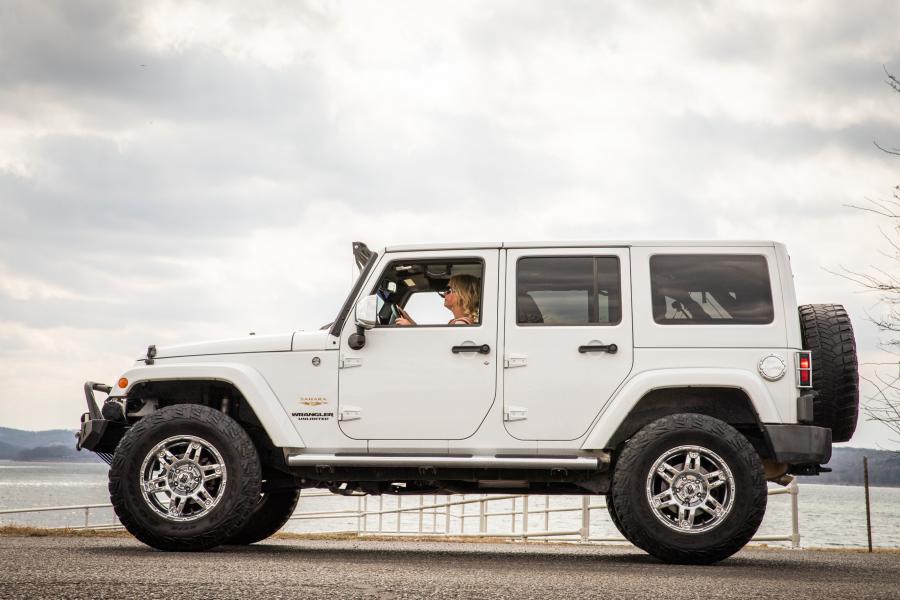jeep on the road