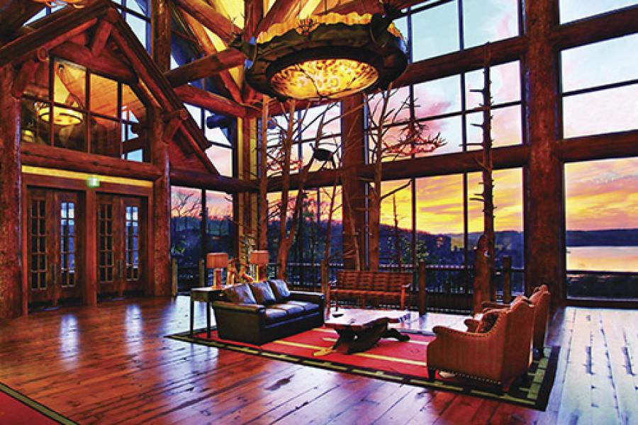 spacious room with sunset view at big cedar in branson