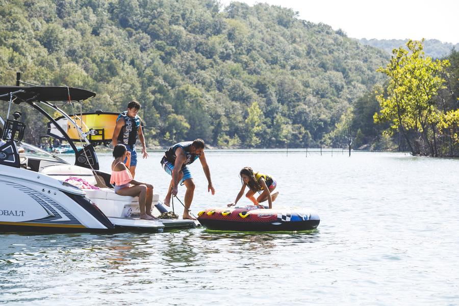 family on table rock lake branson mo