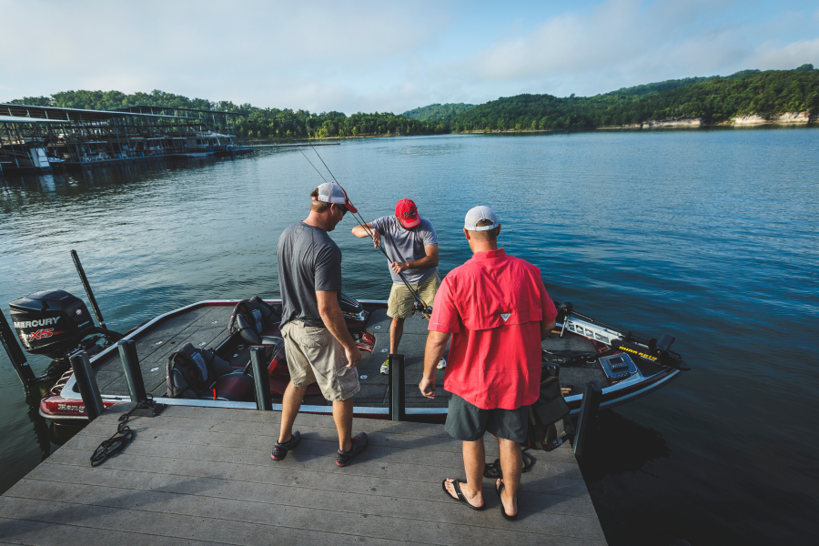 men fishing on table rock lake