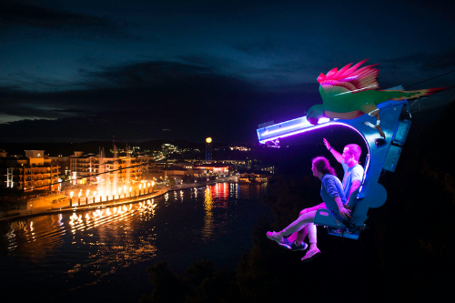 night time zipline branson landing