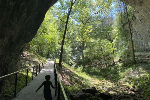child running out of smallin civil war cave