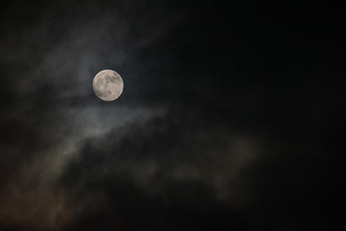 moonlit cloudy skies in branson on halloween