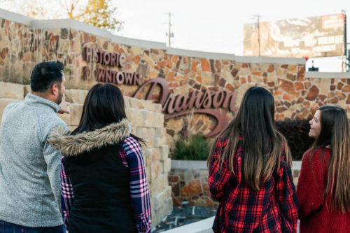 Family in downtown Branson
