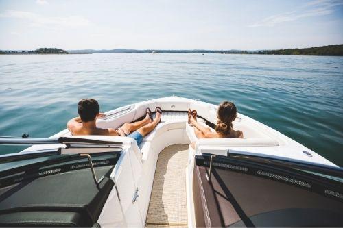 People on a boat at Table Rock Lake.