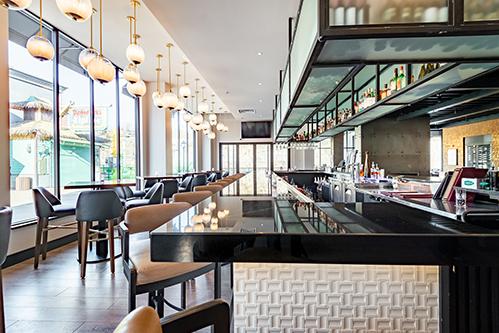 The bar and dining area at Ramata Italian.