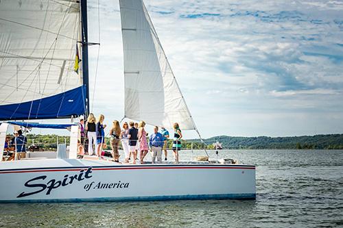 People on the Spirit of America boat.