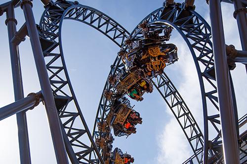 Loop of Time Traveler ride at Silver Dollar City.