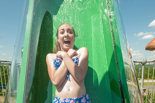 Taking the plunge at KaPau Plummet in White Water
