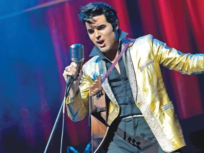 Dean Z: The Ultimate Elvis is rockin' out on stage in Branson.