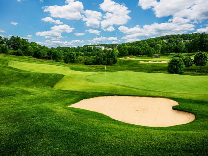 Picturesque golf course by lake stages Winter Classic