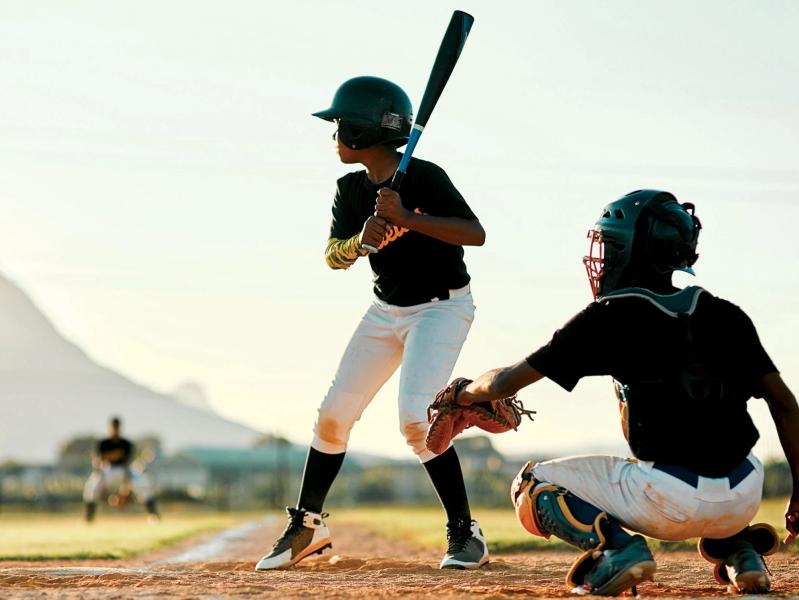 baseball player in position to hit
