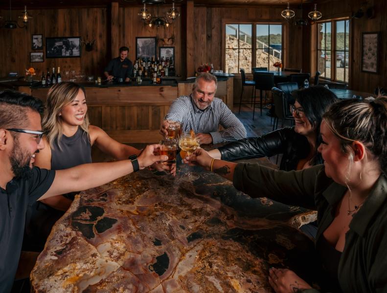 Friends toasting at Thunder Ridge