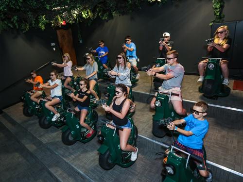 Group of contestants playing an interactive video game in Branson.
