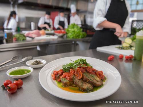 Plate of Pork Pomodoro served at the Keeter Center in Branson.