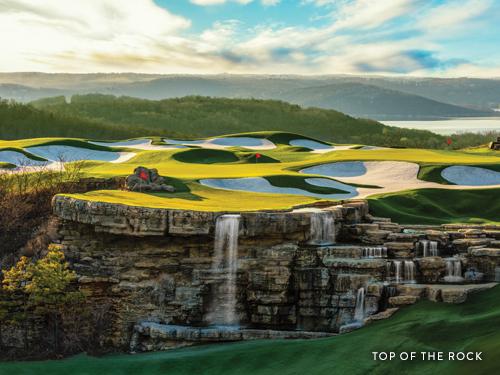 Large driving range that lights up for after dark golf practice in Branson.