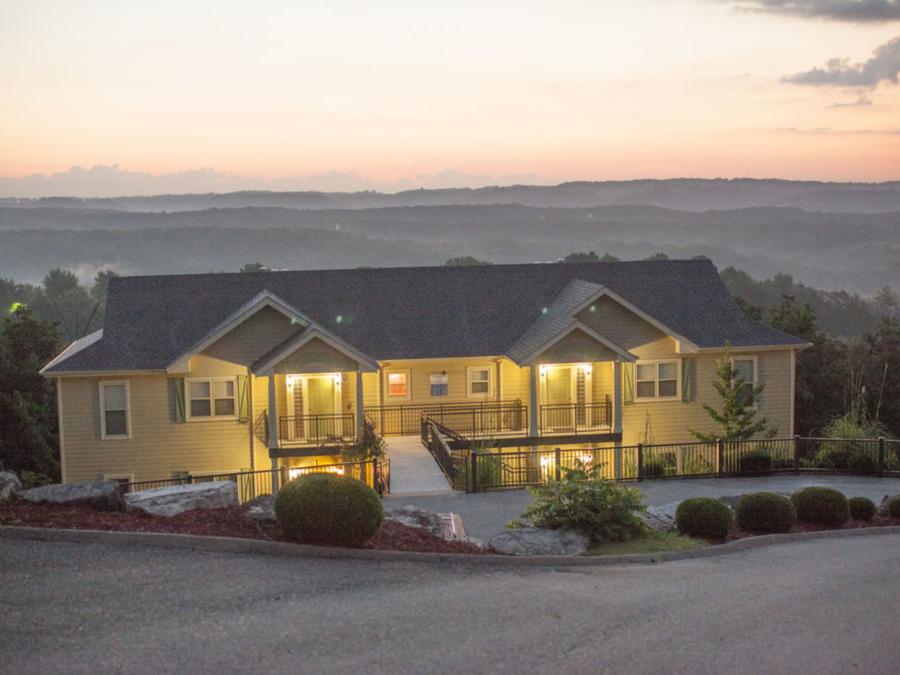 Entryway of units at night