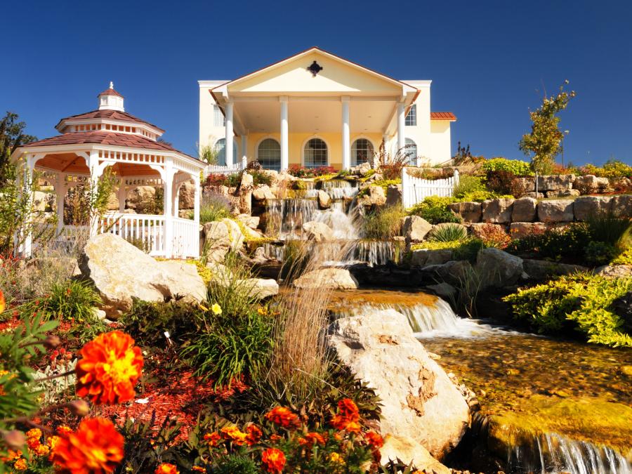 Stunning view from the outside, warm and inviting on the inside