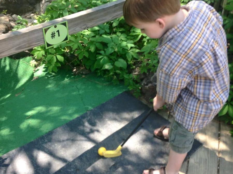 Putt a round on the Cave Country Mini-Golf Course
