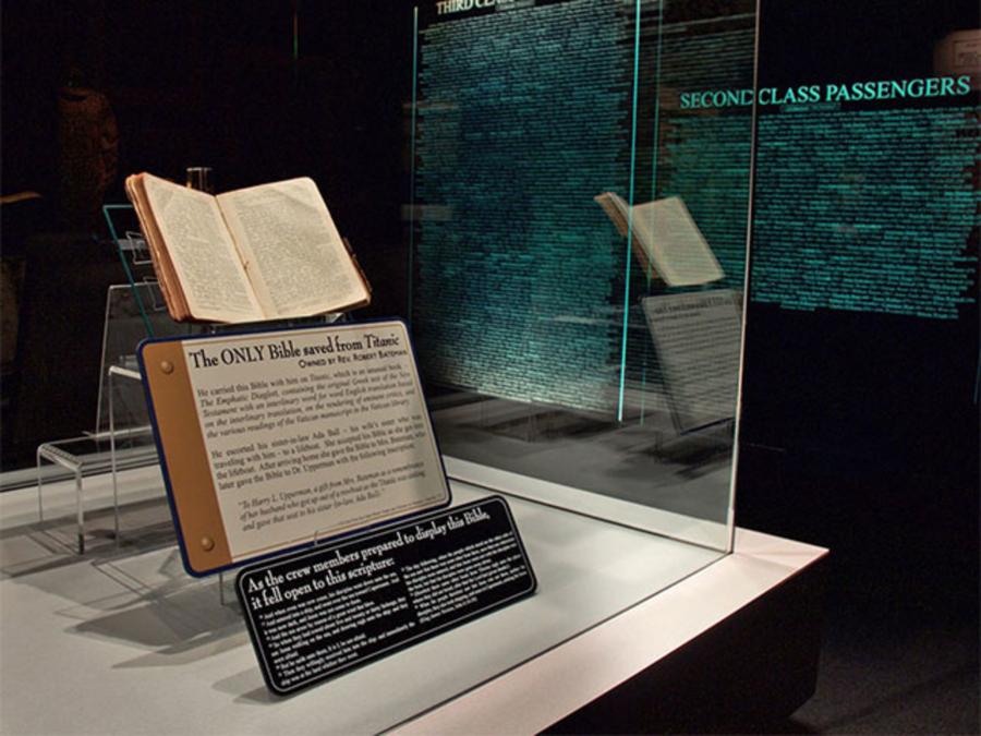 The only bible saved from Titanic is on display now at Titanic Branson.