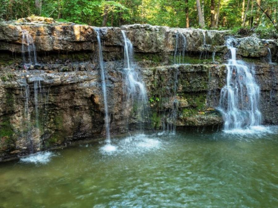 Waterfall along our hiking trail