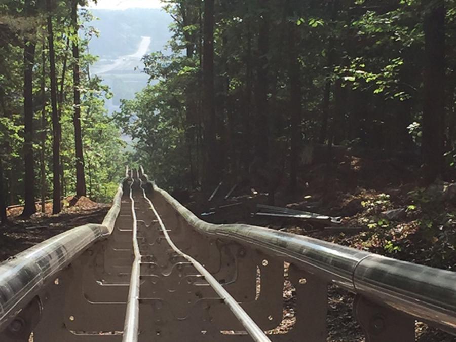 Coaster Track, Highway 165 in the distance