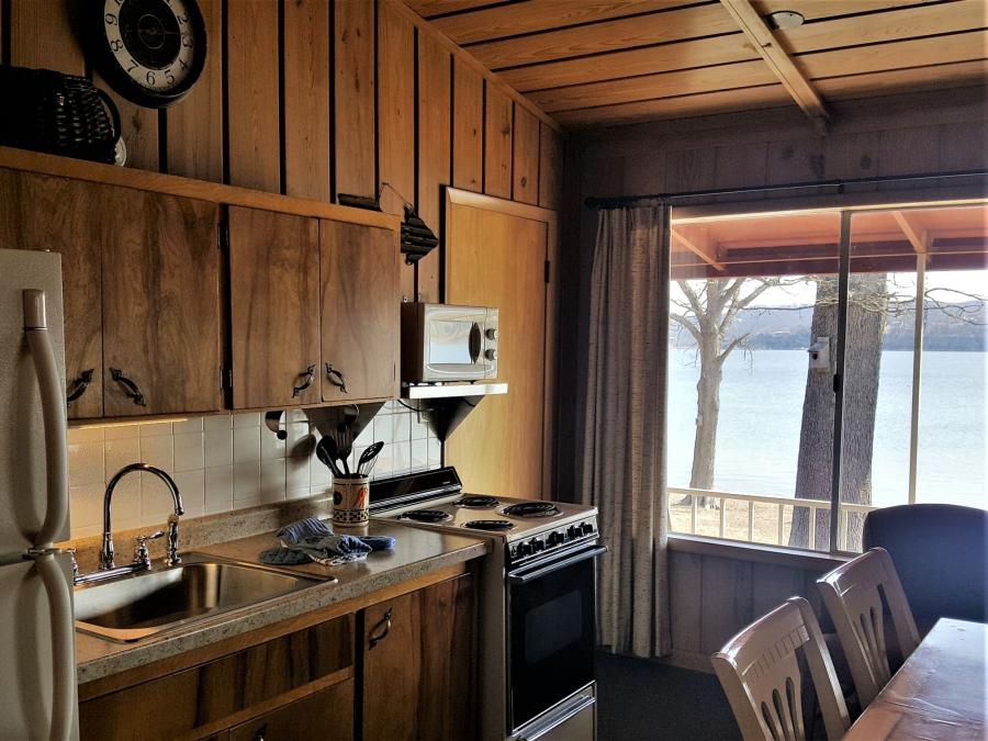 Fully stocked kitchens in rustic themed interiors boosting amazing lake views.
