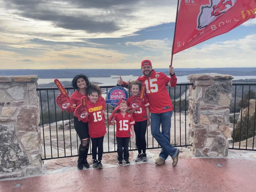 Celebrating KC Chiefs Atop Baird Mountain!
