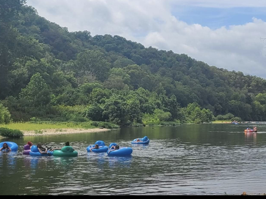 Tube floating at Camp tomahawk