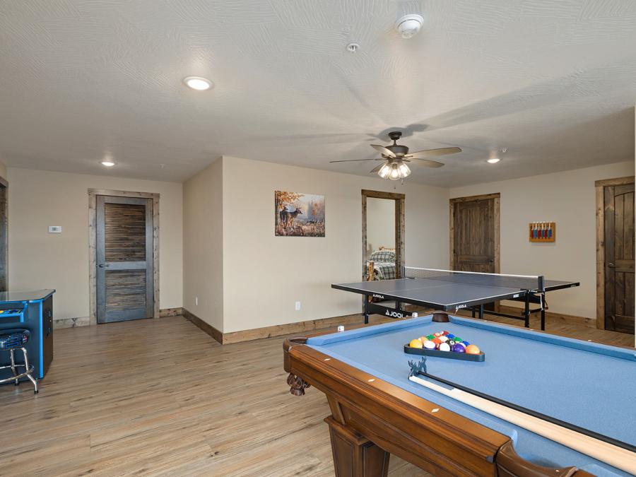 Basement Game Room Ping Pong and Pool Table