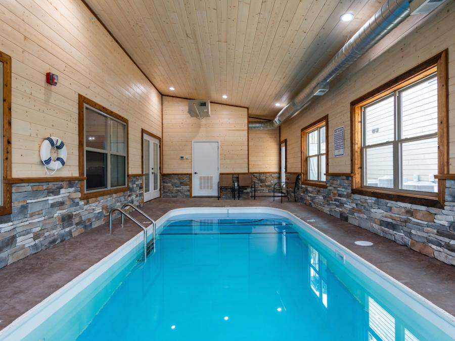 Private Heated Indoor Pool at Liberty Retreat which sleeps up to 40 people