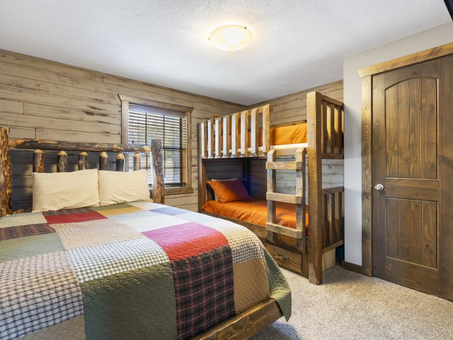 Queen Bed with Bunk Beds in Second Bedroom