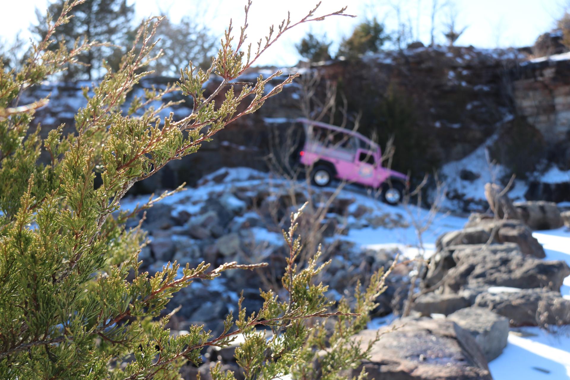 Winter_Christmas_Attraction_Pink_Jeep_Snow