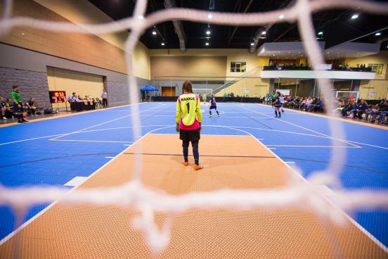 A player standing on the court.