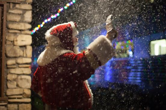 Santa waving at the Polar Express