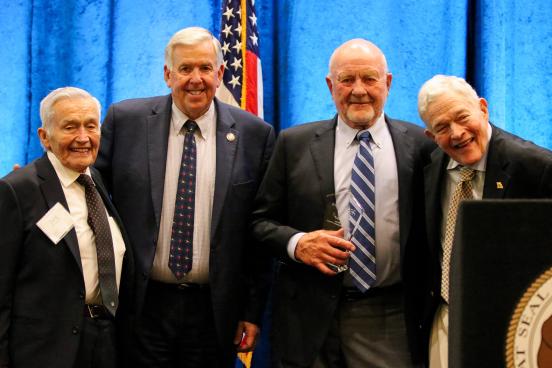 governor mike parson with the herschend brothers