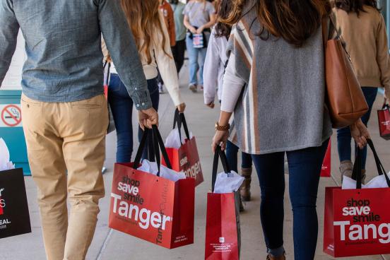 A couple shopping at Tanger