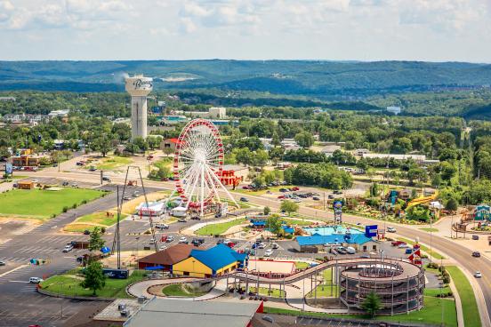 Scenic views of the Entertainment District in Branson