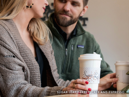 Man and woman on date at a Branson coffee shop.