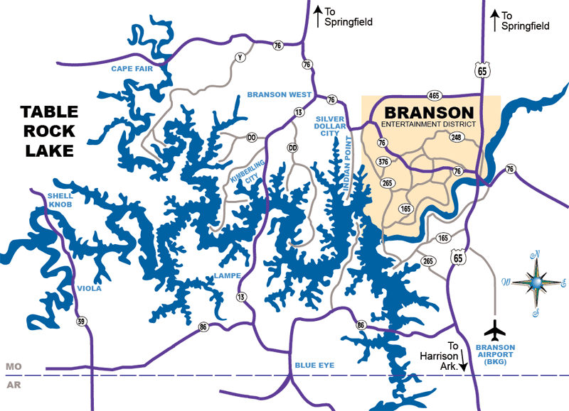 Branson MO Map Branson Maps