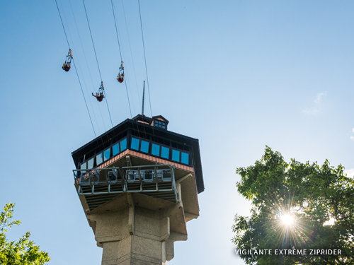 Four ziplines high in the sky in Branson.